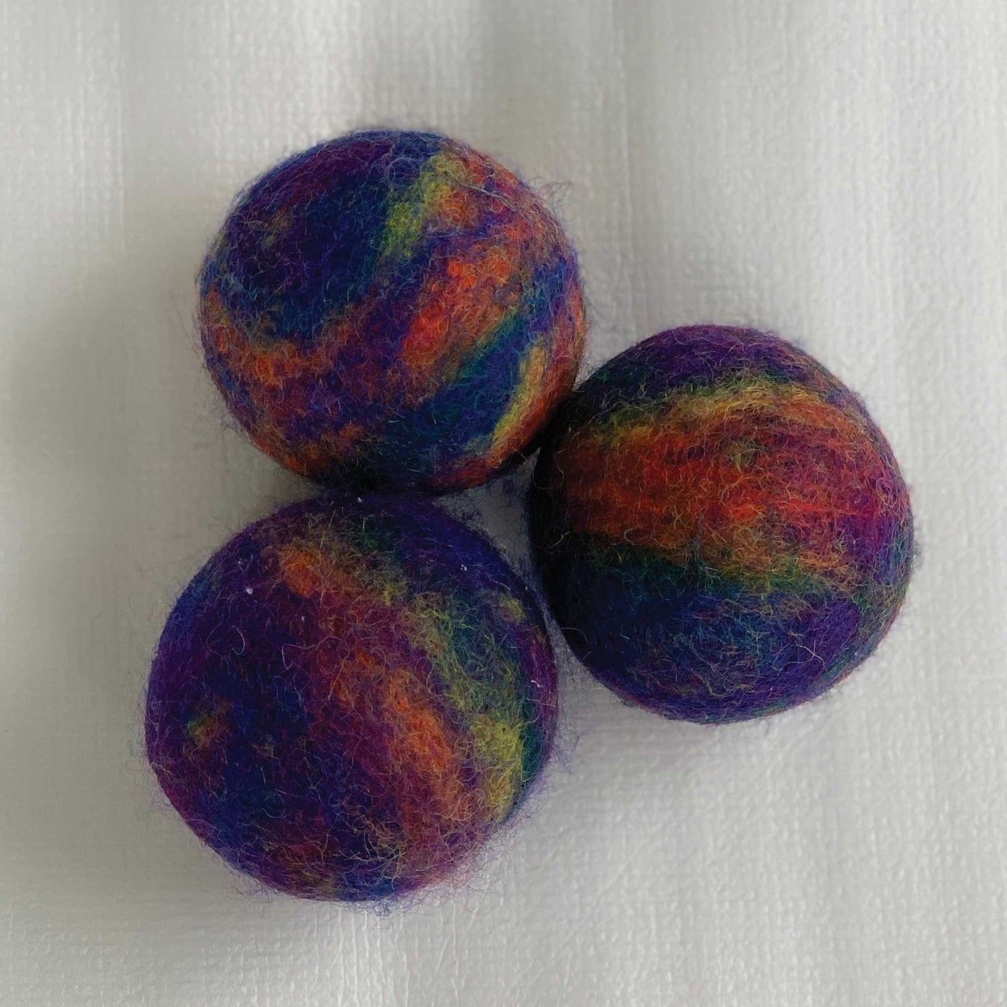 rainbow wool dryer balls - made in NZ