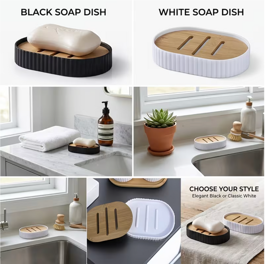 Soap Drainage dish - Bamboo and plastic