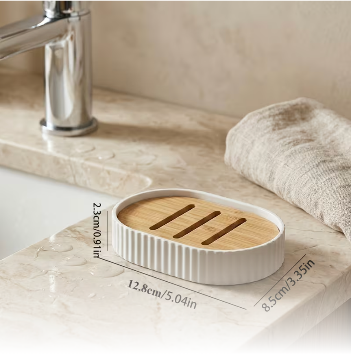 Soap Drainage dish - Bamboo and plastic